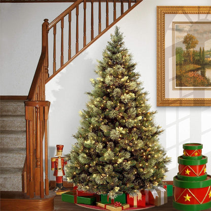 6.5ft Pre-Lit Carolina Pine Artificial Christmas Tree
