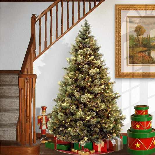 6.5ft Pre-Lit Carolina Pine Artificial Christmas Tree