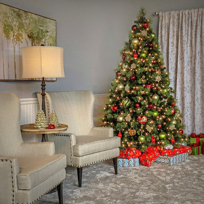 6.5ft Pre-Lit Carolina Pine Artificial Christmas Tree