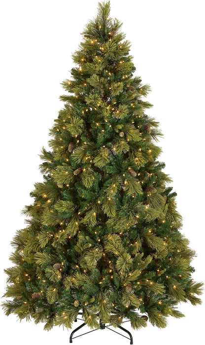 6.5ft Pre-Lit Carolina Pine Artificial Christmas Tree