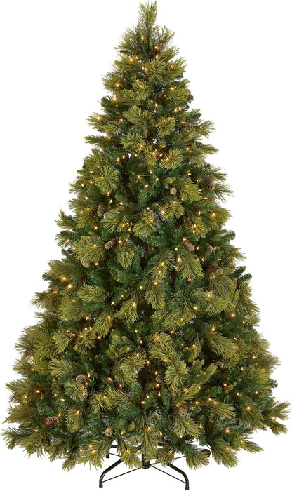 6.5ft Pre-Lit Carolina Pine Artificial Christmas Tree