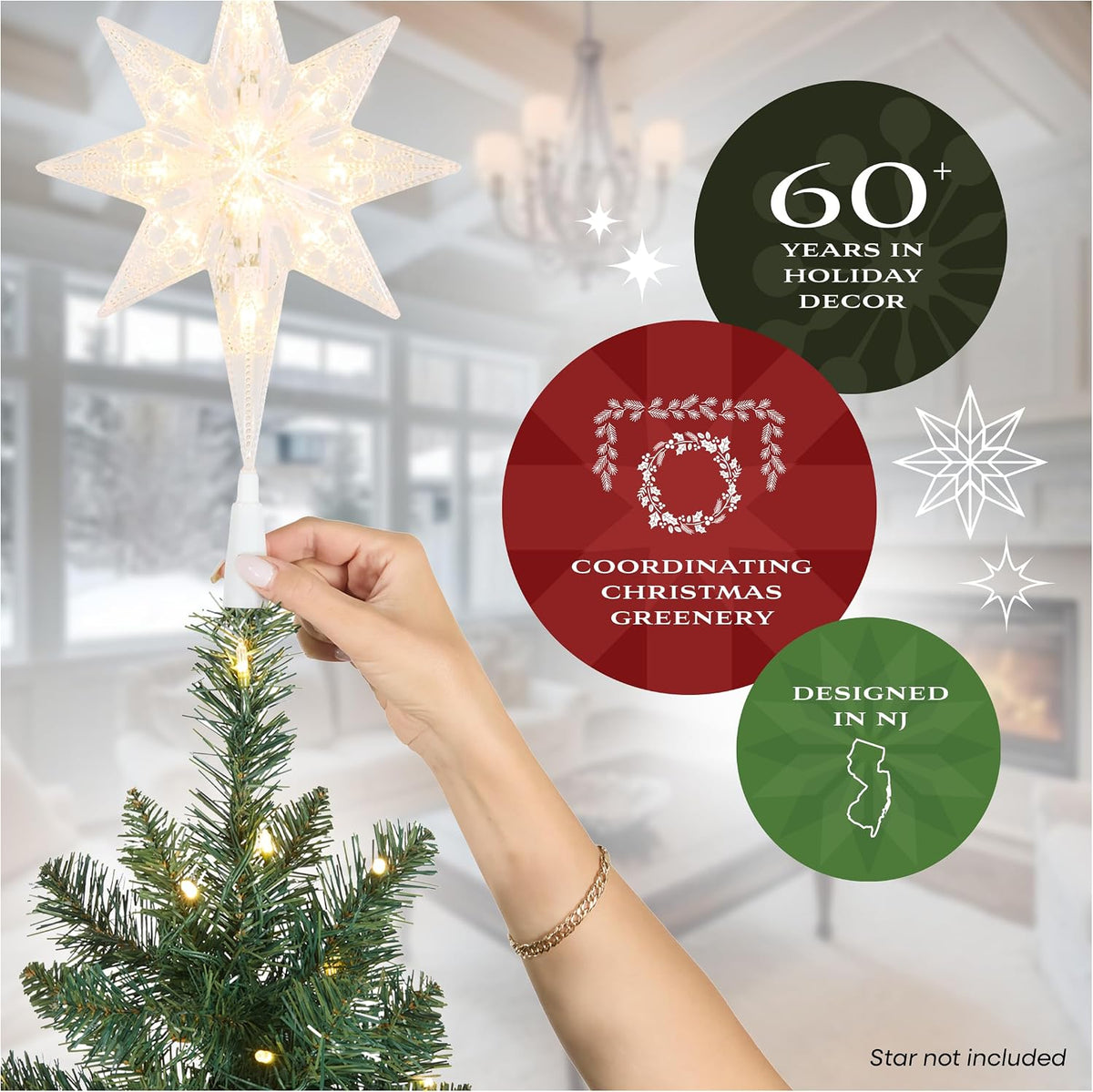 6.5ft Pre-Lit Carolina Pine Artificial Christmas Tree