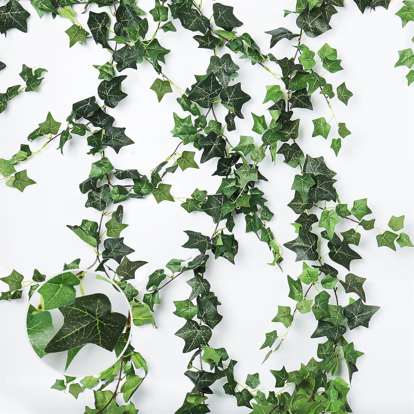 3 Strands Artificial Ivy Vines 6.3Ft Green Ivy Garland Faux Hanging Plants Greenery Decoration Artificial Vines for Summer Indoor Home Wall Wedding Graduation Party Room Decor(Green)