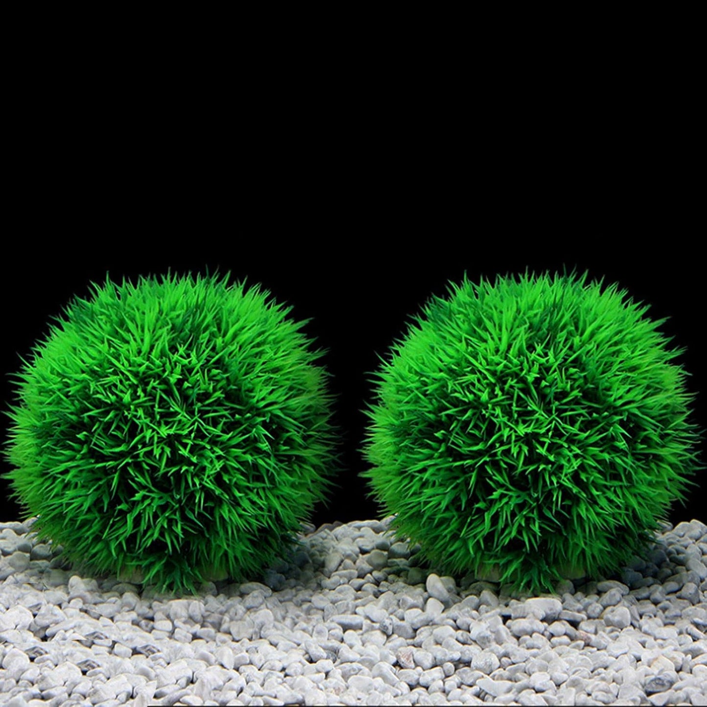 4 Pack Aquarium Plastic Plants Grass Ball, Artificial Marimo Balls Green Water Plants Fish Tank Decorations