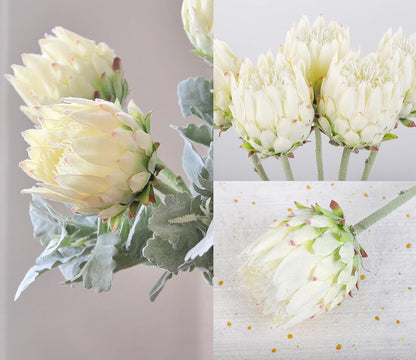3Pcs Artificial King Protea Flower 25 Inch Fake Protea Cynaroides Bouquet Tropical Flowers Real Touch Plants Floral Tree for Wedding Table Centerpiece Decor (Pink2 Flower)