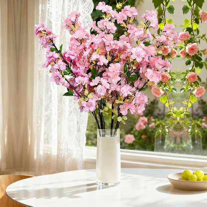 6Pcs Pink Artificial Cherry Blossom Branches for Home Decor, 27’’