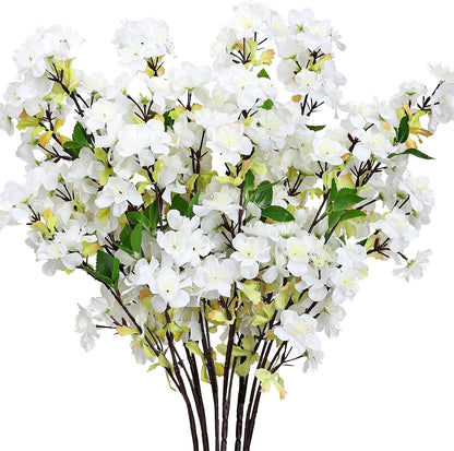 6Pcs Pink Artificial Cherry Blossom Branches for Home Decor, 27’’