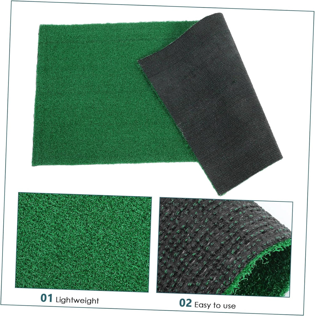 Realistic Fake Grass Mat for Fish Tank Turtle Use, Green Plastic