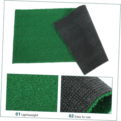 Realistic Fake Grass Mat for Fish Tank Turtle Use, Green Plastic