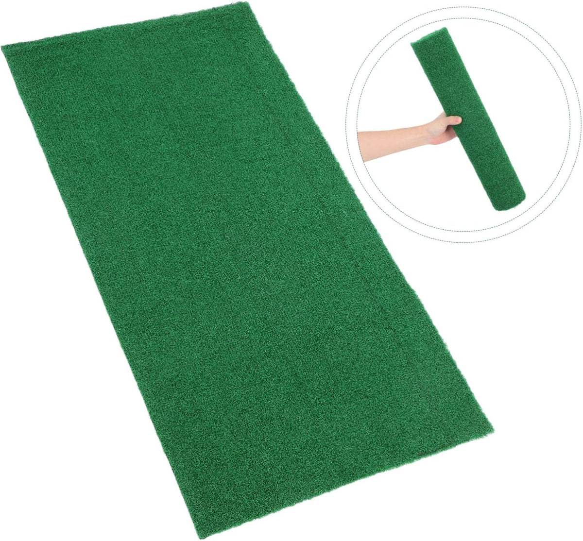 Realistic Fake Grass Mat for Fish Tank Turtle Use, Green Plastic