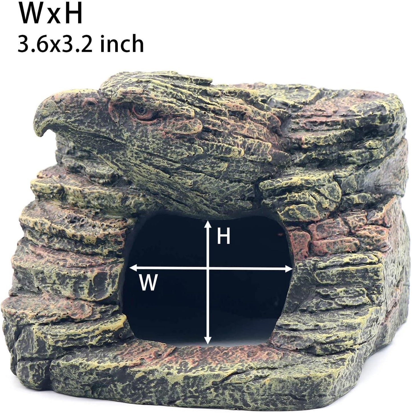 Gecko Hide Shale Scape Step Ledge, Reptile Rock Basking Platform Cave Hideout Tank Accessories Decorations, Great for Reptiles, Amphibians, Leopard Gecko, Snake, Lizard, Frogs, Turtle