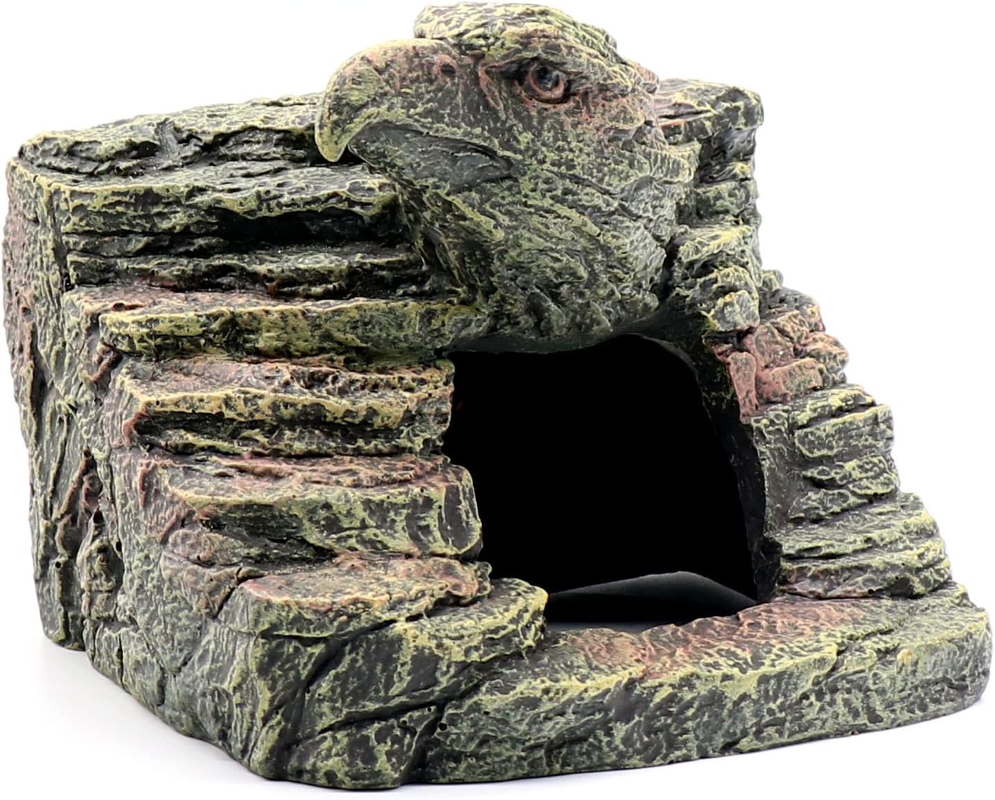 Gecko Hide Shale Scape Step Ledge, Reptile Rock Basking Platform Cave Hideout Tank Accessories Decorations, Great for Reptiles, Amphibians, Leopard Gecko, Snake, Lizard, Frogs, Turtle