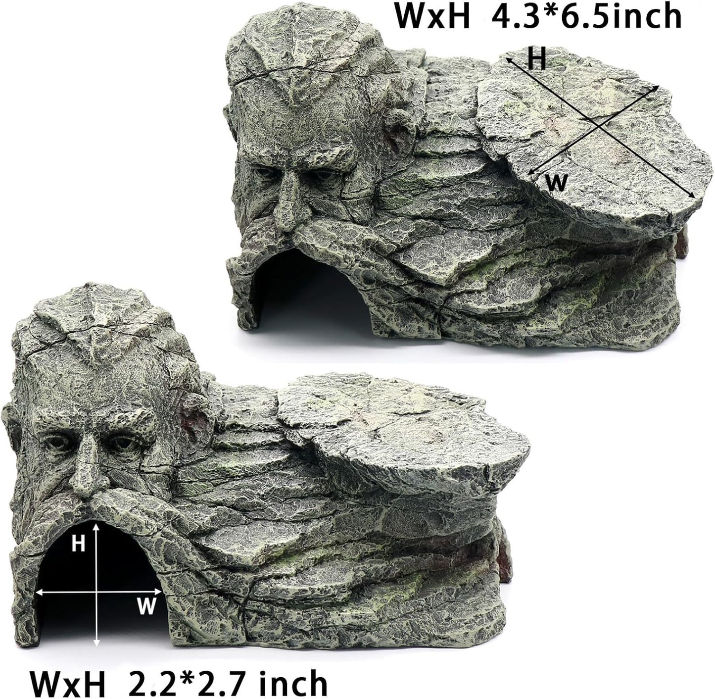 Gecko Hide Shale Scape Step Ledge, Reptile Rock Basking Platform Cave Hideout Tank Accessories Decorations, Great for Reptiles, Amphibians, Leopard Gecko, Snake, Lizard, Frogs, Turtle