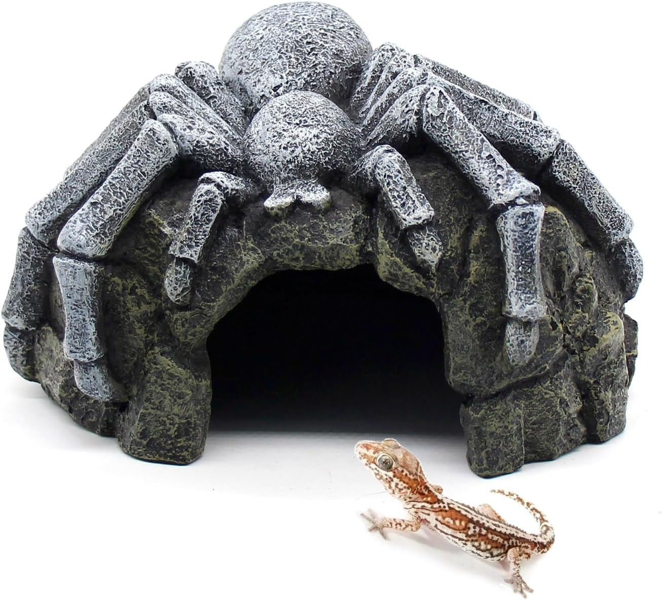 Gecko Hide Shale Scape Step Ledge, Reptile Rock Basking Platform Cave Hideout Tank Accessories Decorations, Great for Reptiles, Amphibians, Leopard Gecko, Snake, Lizard, Frogs, Turtle
