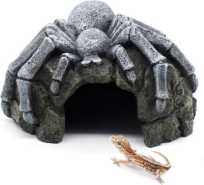 Gecko Hide Shale Scape Step Ledge, Reptile Rock Basking Platform Cave Hideout Tank Accessories Decorations, Great for Reptiles, Amphibians, Leopard Gecko, Snake, Lizard, Frogs, Turtle