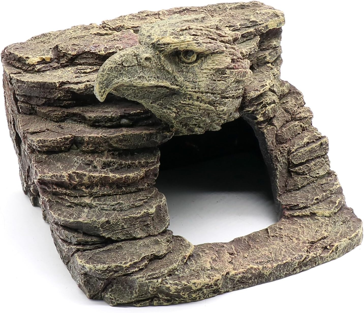 Gecko Hide Shale Scape Step Ledge, Reptile Rock Basking Platform Cave Hideout Tank Accessories Decorations, Great for Reptiles, Amphibians, Leopard Gecko, Snake, Lizard, Frogs, Turtle