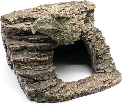 Gecko Hide Shale Scape Step Ledge, Reptile Rock Basking Platform Cave Hideout Tank Accessories Decorations, Great for Reptiles, Amphibians, Leopard Gecko, Snake, Lizard, Frogs, Turtle