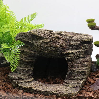 Gecko Hide Shale Scape Step Ledge, Reptile Rock Basking Platform Cave Hideout Tank Accessories Decorations, Great for Reptiles, Amphibians, Leopard Gecko, Snake, Lizard, Frogs, Turtle