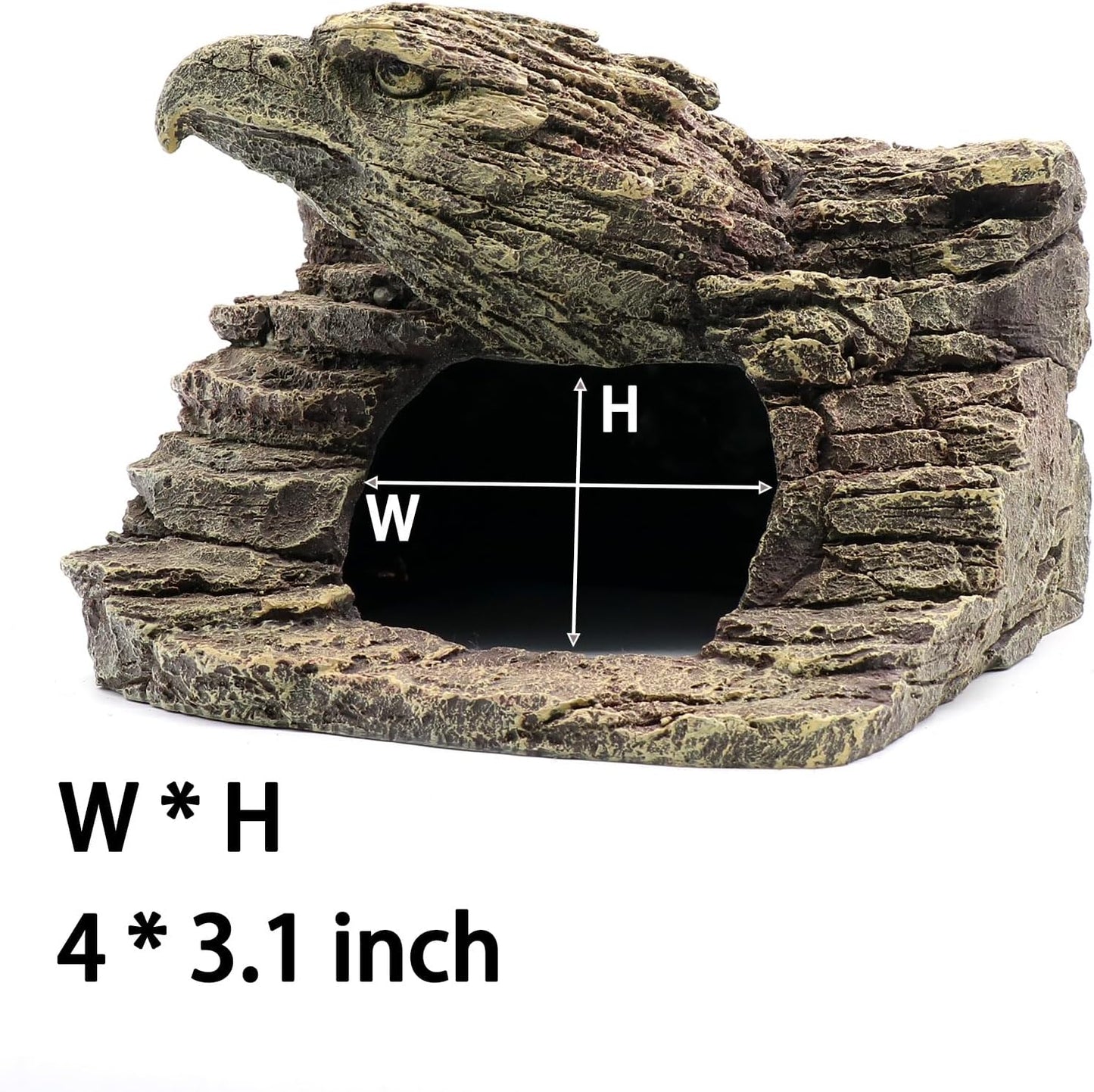 Gecko Hide Shale Scape Step Ledge, Reptile Rock Basking Platform Cave Hideout Tank Accessories Decorations, Great for Reptiles, Amphibians, Leopard Gecko, Snake, Lizard, Frogs, Turtle