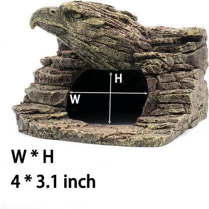Gecko Hide Shale Scape Step Ledge, Reptile Rock Basking Platform Cave Hideout Tank Accessories Decorations, Great for Reptiles, Amphibians, Leopard Gecko, Snake, Lizard, Frogs, Turtle