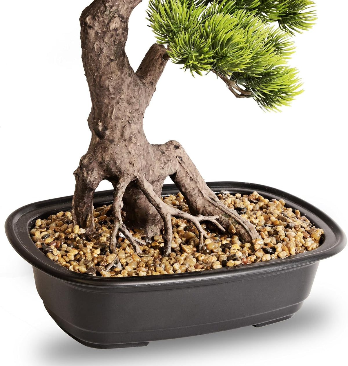 Artificial Bonsai Plant, Large Faux Juniper Plants 20 inch, Faux Potted Pine Plants Indoor Decor for Office Desk Home Table, Greenery Desktop Bonsai Tree for Room Decorations, Tall 20"