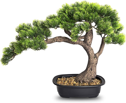Artificial Bonsai Plant, Large Faux Juniper Plants 20 inch, Faux Potted Pine Plants Indoor Decor for Office Desk Home Table, Greenery Desktop Bonsai Tree for Room Decorations, Tall 20"