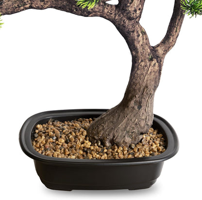 Artificial Bonsai Plant, Large Faux Juniper Plants 20 inch, Faux Potted Pine Plants Indoor Decor for Office Desk Home Table, Greenery Desktop Bonsai Tree for Room Decorations, Tall 20"