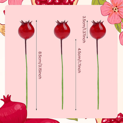 Mini Pomegranate Artificial Fruits for Decoration Lifelike Decor 40 Pcs, Christmas Ornaments, Crafts