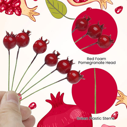 Mini Pomegranate Artificial Fruits for Decoration Lifelike Decor 40 Pcs, Christmas Ornaments, Crafts