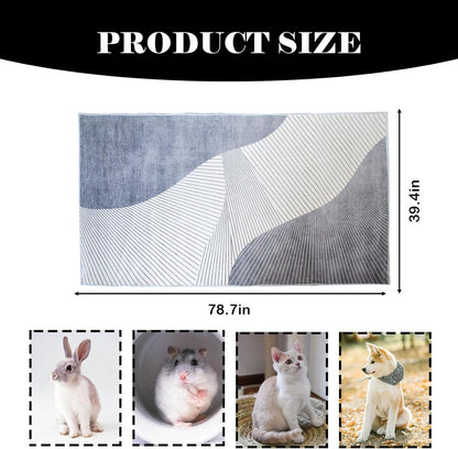 Extra Large Rabbit Cage Liner,78.7×39.4in Reusable Guinea Pigs Rug Anti-Slip Dog Playpen Mat Washable Bunny Floor Mat for Hamster Cats Dog Guinea Pig Chinchillas Ferret