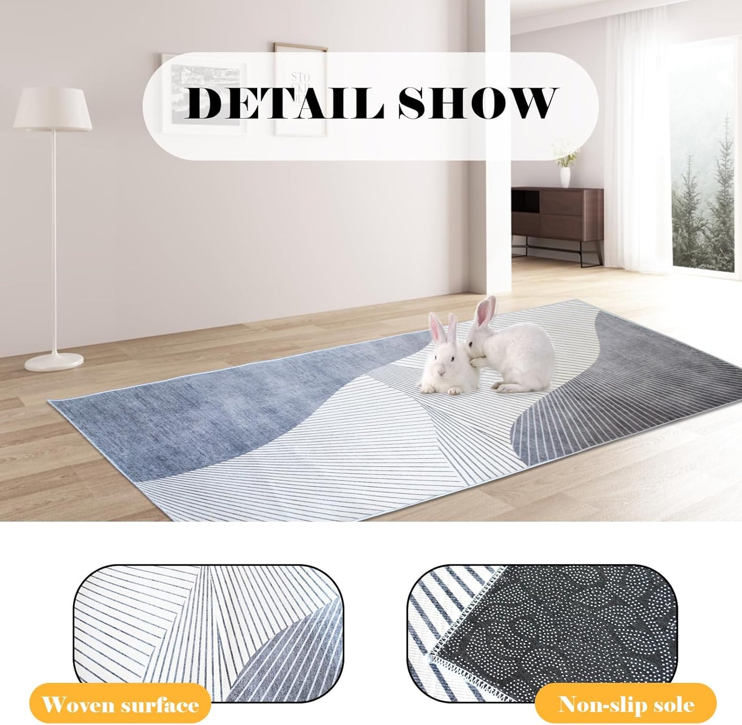 Extra Large Rabbit Cage Liner,78.7×39.4in Reusable Guinea Pigs Rug Anti-Slip Dog Playpen Mat Washable Bunny Floor Mat for Hamster Cats Dog Guinea Pig Chinchillas Ferret