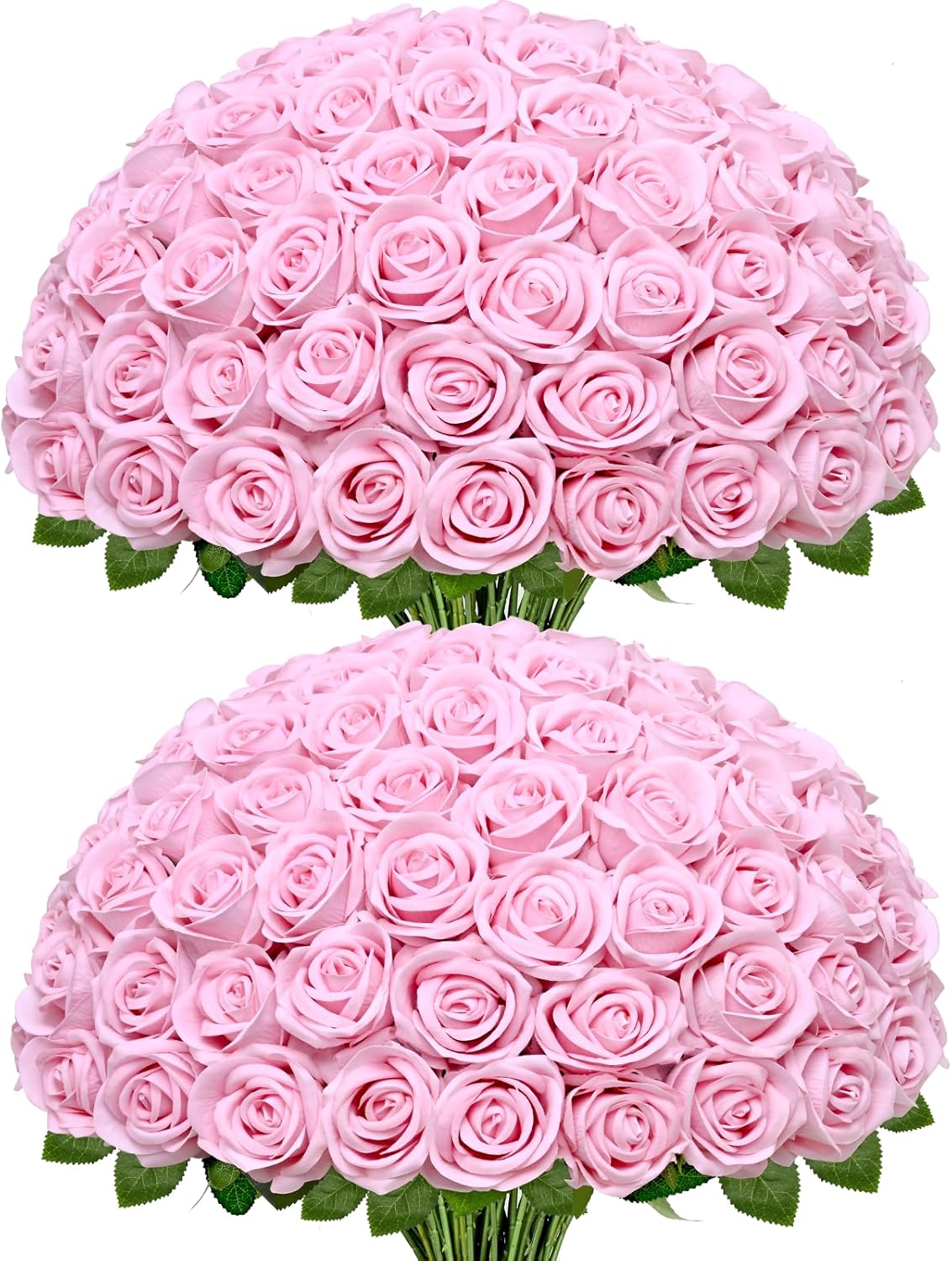 Red Roses Artificial Flowers Bulk, Real Touch Velvet Roses with Wrapping Paper, 50 Pcs Fake Flowers for Wedding Centerpieces Bridal Bouquet Valentines Mothers Day Graduation Decor