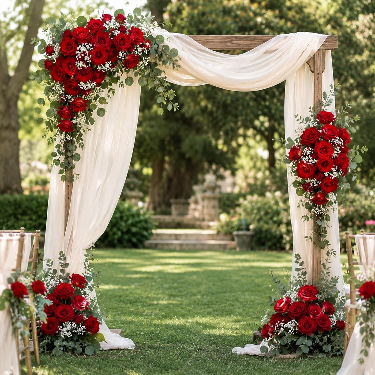 Red Roses Artificial Flowers Bulk, Real Touch Velvet Roses with Wrapping Paper, 50 Pcs Fake Flowers for Wedding Centerpieces Bridal Bouquet Valentines Mothers Day Graduation Decor