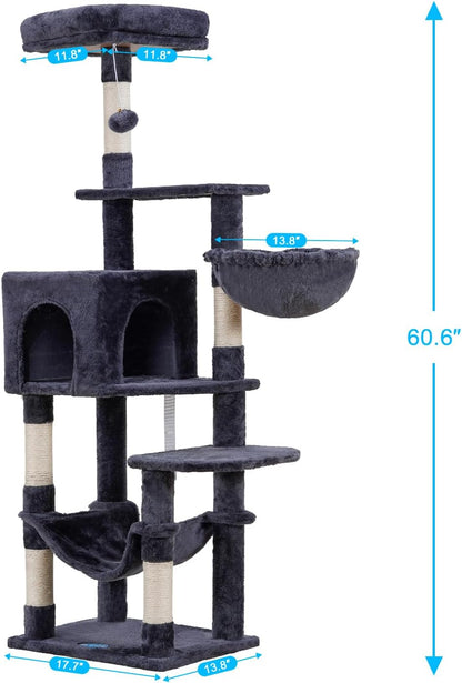 Cat Tree, Multi-Level Sisal Covered Scratching Posts, MPJ050W