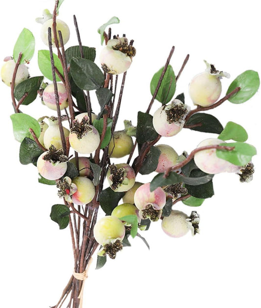 Artificial Pomegranate Branches Faux Red Fruit Simulation Tree Decoration Made of Plastic, Well Made and Vibrantly Colored for Indoor and Restaurant Home Decor