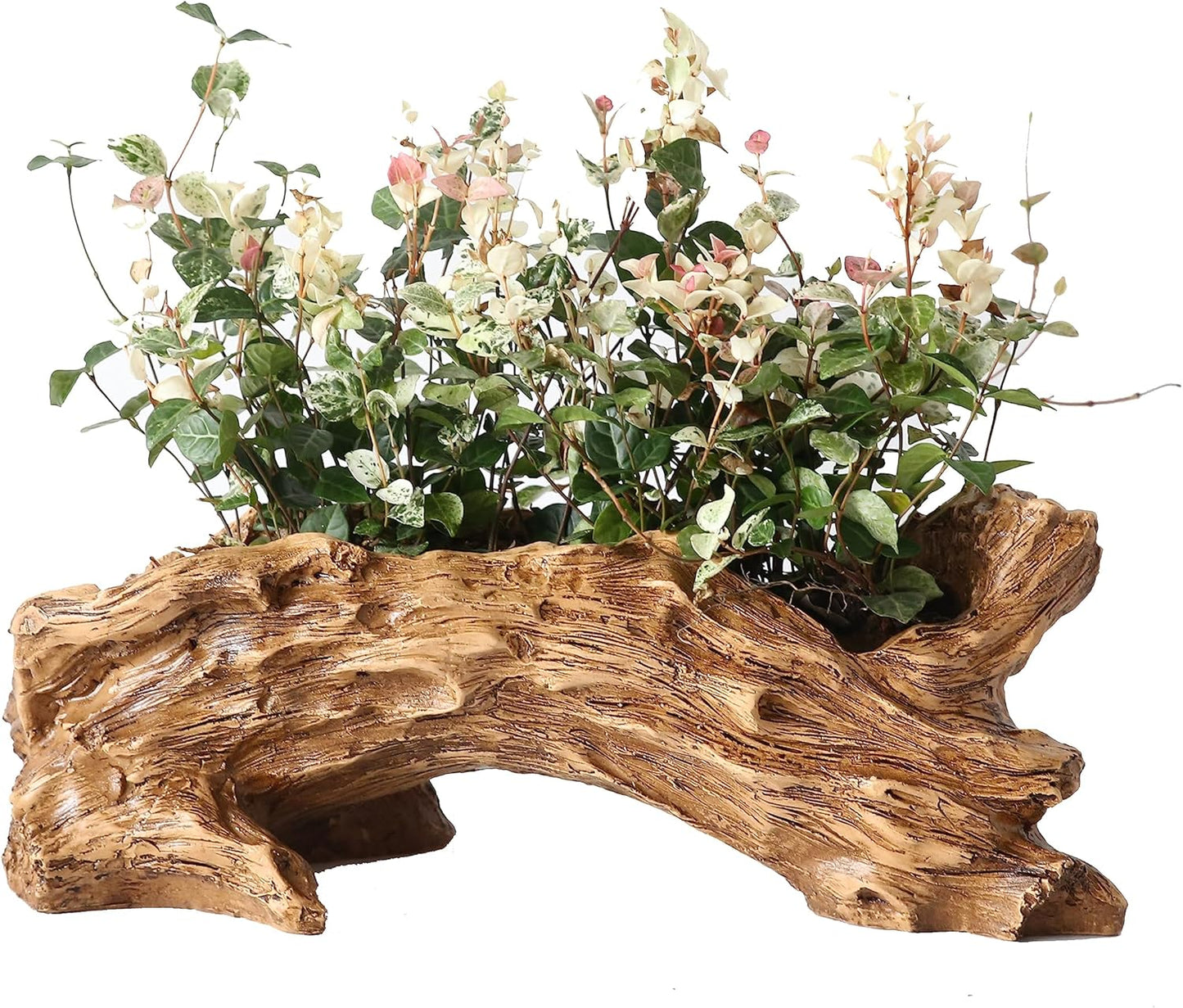 Stump Log Like Container Faux Driftwood Planter Resin Succulent Planter Pot | Vintage Container Pot for Home & Garden