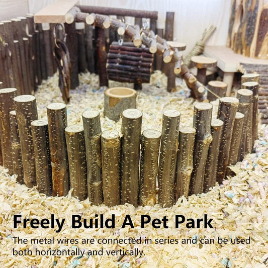 Flexible Hamster Wooden Bridge, 11.8In Fence for Cage Accessories
