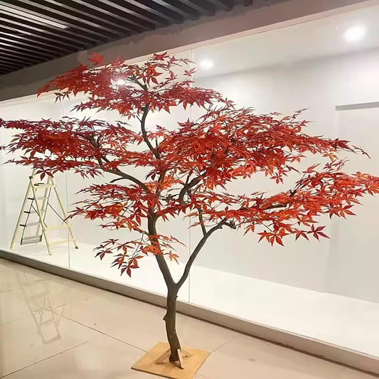 Artificial Red Maple Tree, Realistic Large Japanese Red Maple Artificial Tree, Outdoor Garden Home Decoration Simulation Tree, Gorgeous Simulation Landscape, for House Decoration(150*100cm/59*39.4in)
