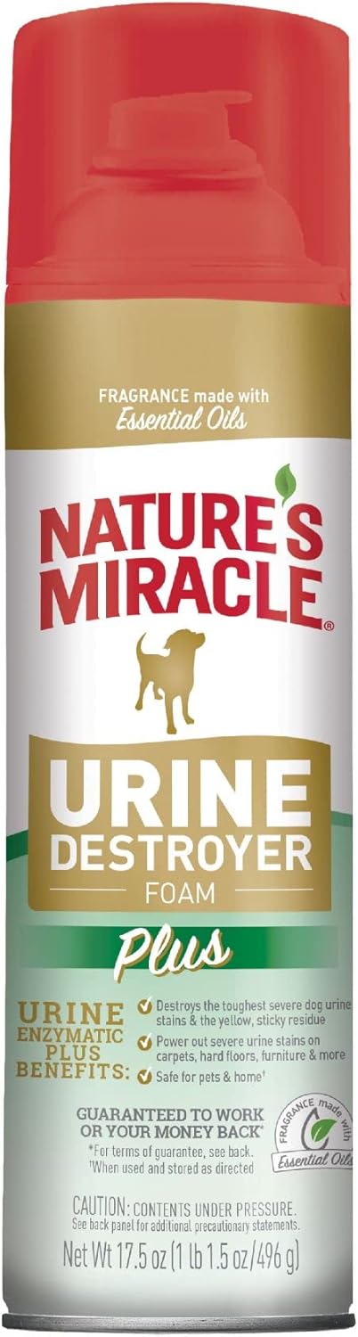 Urine Destroyer Plus for Dogs, Enzymatic Formula Tough on Strong Dog Urine And The Yellow Sticky Residue, 1 Gal