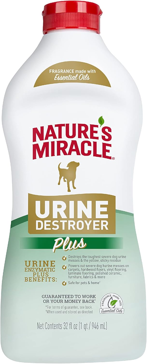 Urine Destroyer Plus for Dogs, Enzymatic Formula Tough on Strong Dog Urine And The Yellow Sticky Residue, 1 Gal