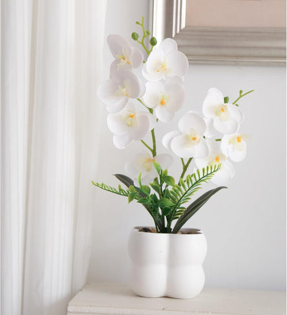 Pink Artificial Orchids Flowers in Pot 14" Tall Realistic Faux Phalaenopsis