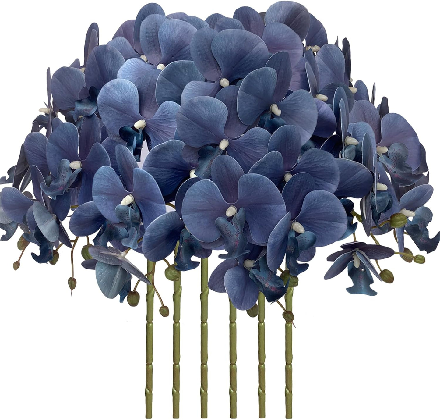 32" Artificial Phalaenopsis Flowers 6 Pcs Artificial Orchid Flowers Stem Plants for Home Décor (6Pcs)