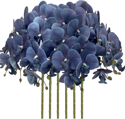 32" Artificial Phalaenopsis Flowers 6 Pcs Artificial Orchid Flowers Stem Plants for Home Décor (6Pcs)