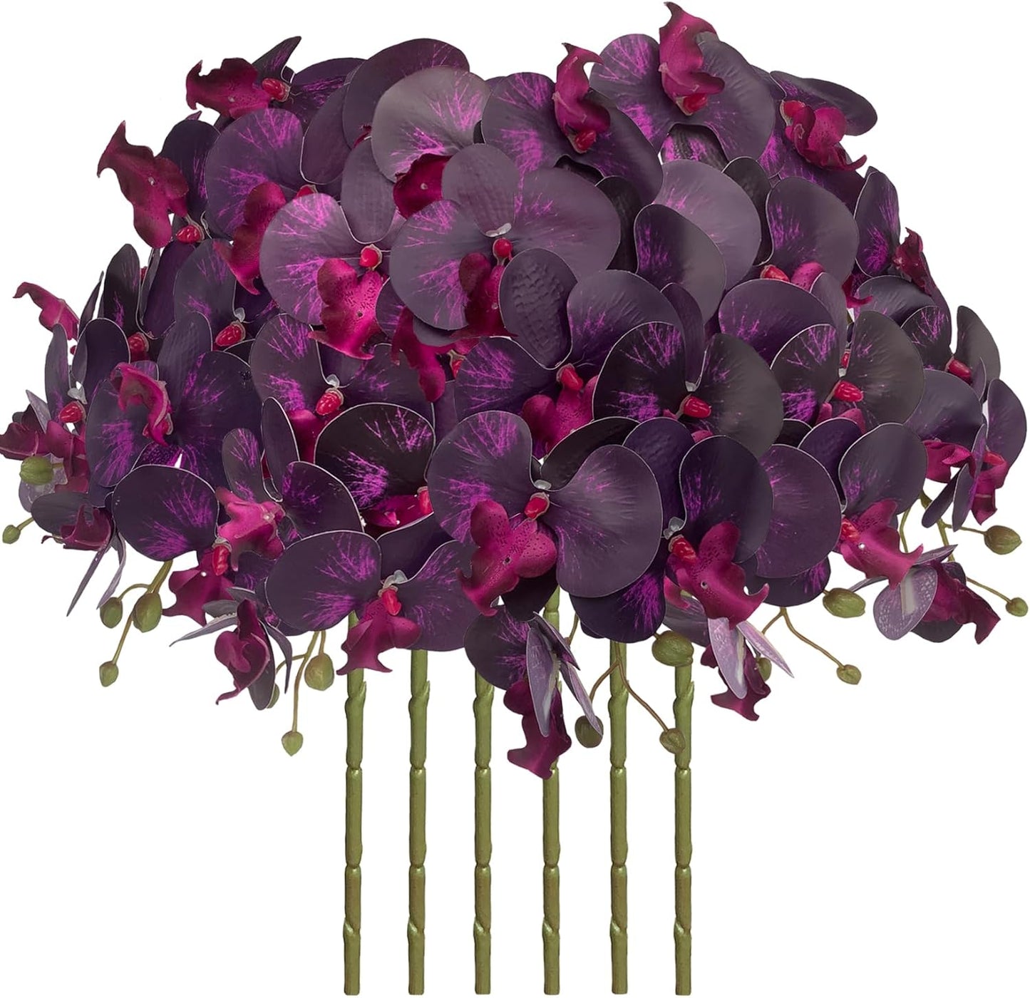32" Artificial Phalaenopsis Flowers 6 Pcs Artificial Orchid Flowers Stem Plants for Home Décor (6Pcs)
