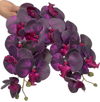 32" Artificial Phalaenopsis Flowers 6 Pcs Artificial Orchid Flowers Stem Plants for Home Décor (6Pcs)