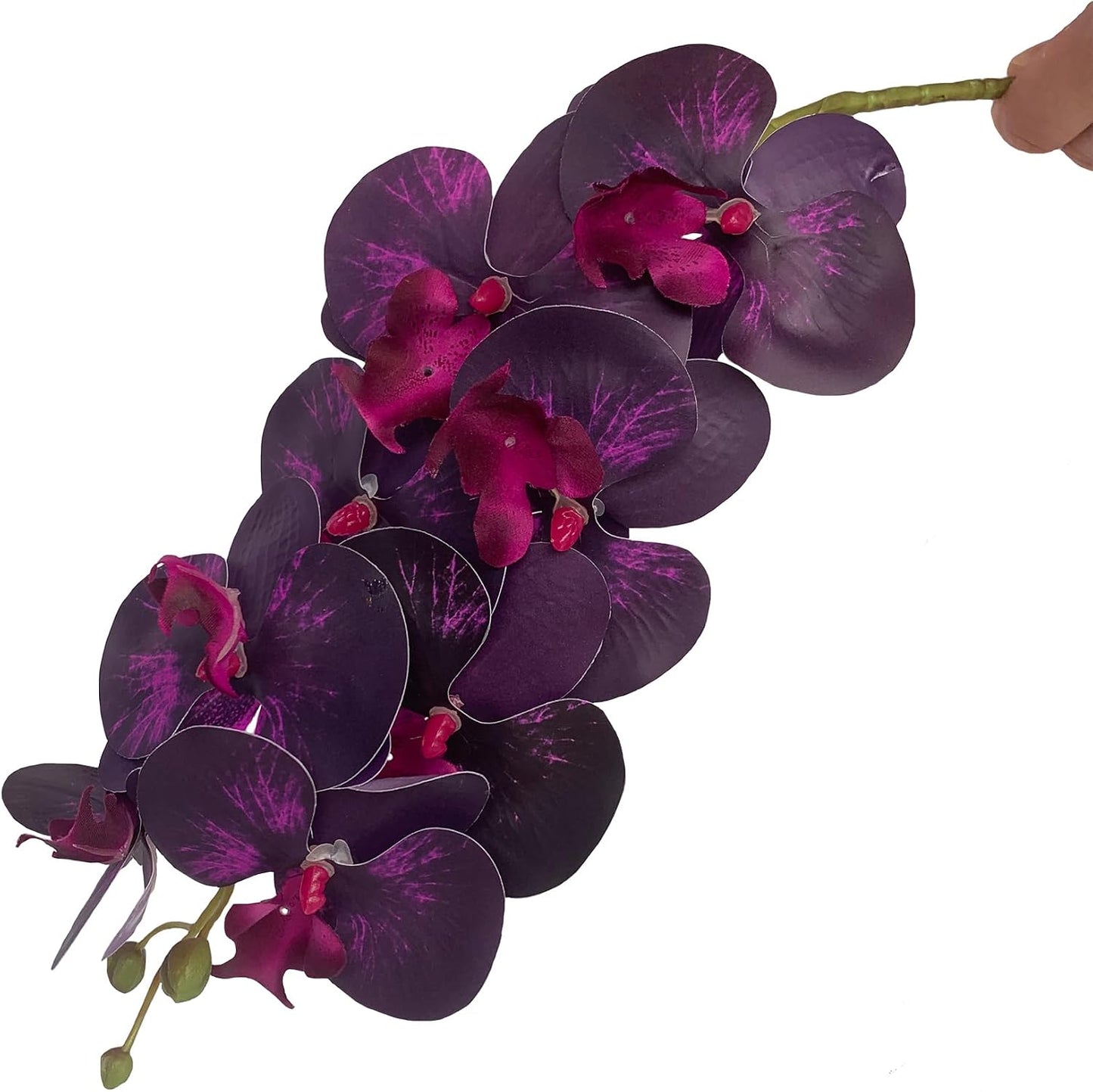 32" Artificial Phalaenopsis Flowers 6 Pcs Artificial Orchid Flowers Stem Plants for Home Décor (6Pcs)