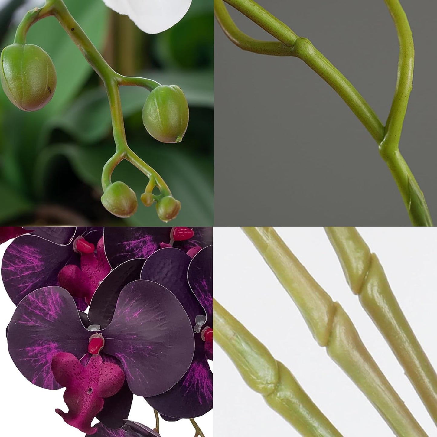 32" Artificial Phalaenopsis Flowers 6 Pcs Artificial Orchid Flowers Stem Plants for Home Décor (6Pcs)