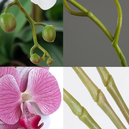 32" Artificial Phalaenopsis Flowers 6 Pcs Artificial Orchid Flowers Stem Plants for Home Décor (6Pcs)