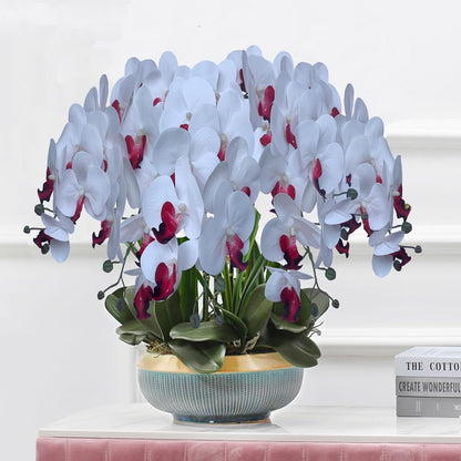32" Artificial Phalaenopsis Flowers 6 Pcs Artificial Orchid Flowers Stem Plants for Home Décor (6Pcs)