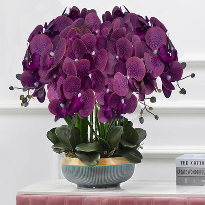 32" Artificial Phalaenopsis Flowers 6 Pcs Artificial Orchid Flowers Stem Plants for Home Décor (6Pcs)